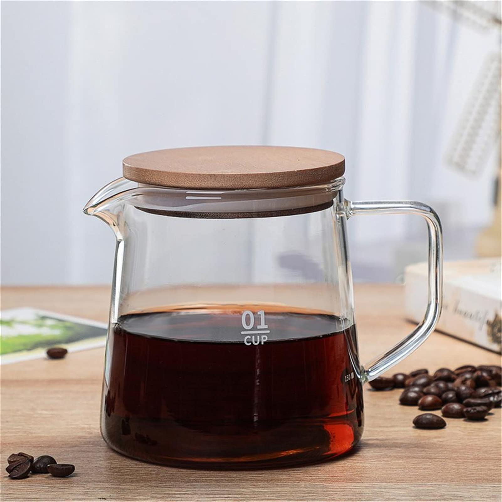 Liudan Czajnik do kawy, czajnik do kawy, serwer do kawy, karafka, domowy kubek do parzenia ręcznie wykonany ekspres do kawy, odporny na wysoką temperaturę czajnik (300 ml / 500 ml) czajnik do kawy (kolor: 500 ml)