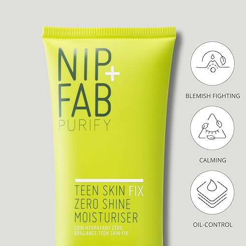 Miniatura 4 de Nip+Fab Teen Skin Fix Zero Shine - Hidratante facial con niacinamida y extracto antioxidante de wasabi, crema facial matificante sin brillo para