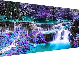 DIY 5D Diamond Painting Kits for Adults Waterfall Embroidery Full Round Drill Large Size(31.5x11.8 inch) Diamond Crystal Gem Arts Painting Craft for Home Wall Decor