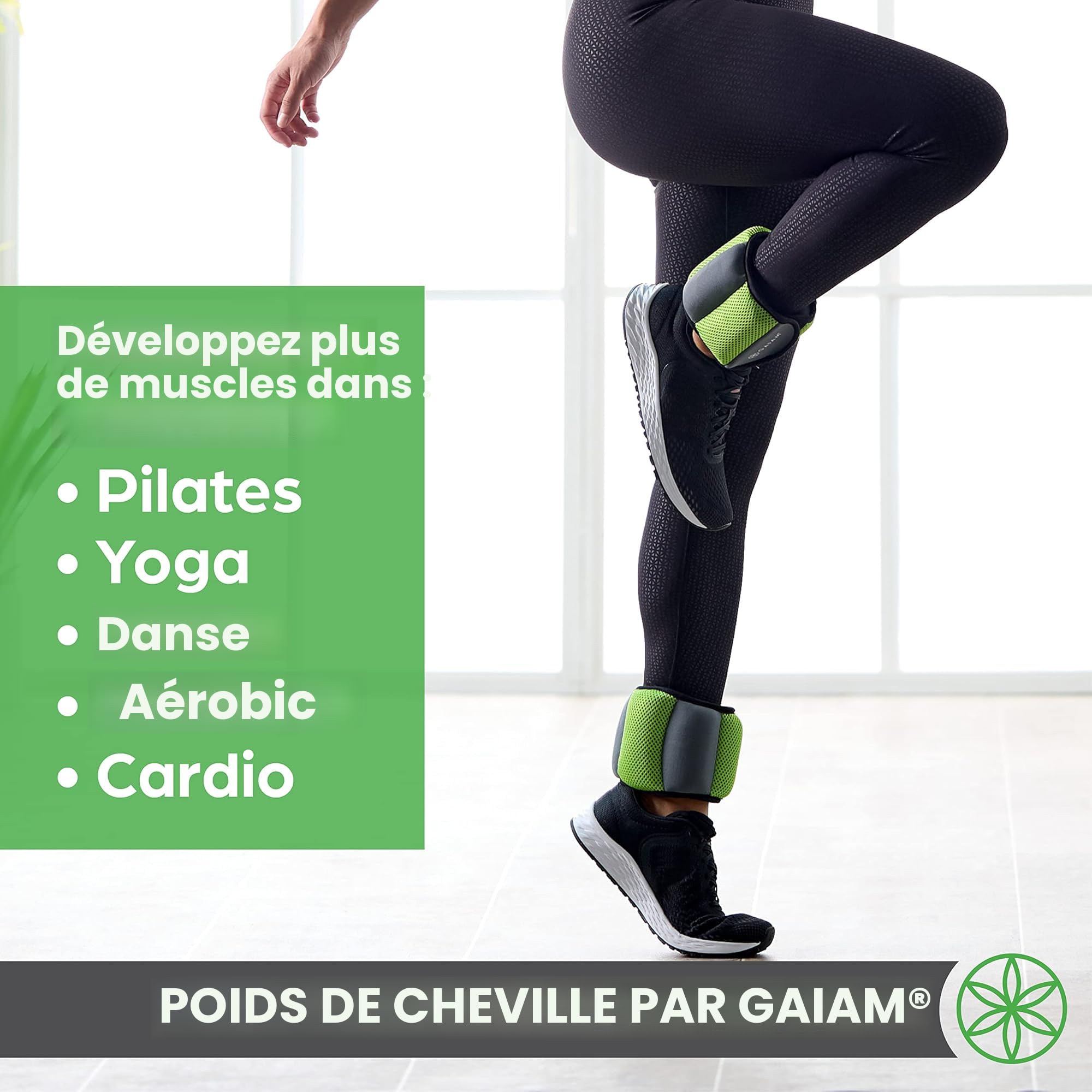 Poids Poignet Cheville Néoprène Lot De 2 Poids Cheville/poignet Gaiam 2 Lb + 1 Lb Chacun - Neuf Néoprène Accessoire Fitness Léger Poids