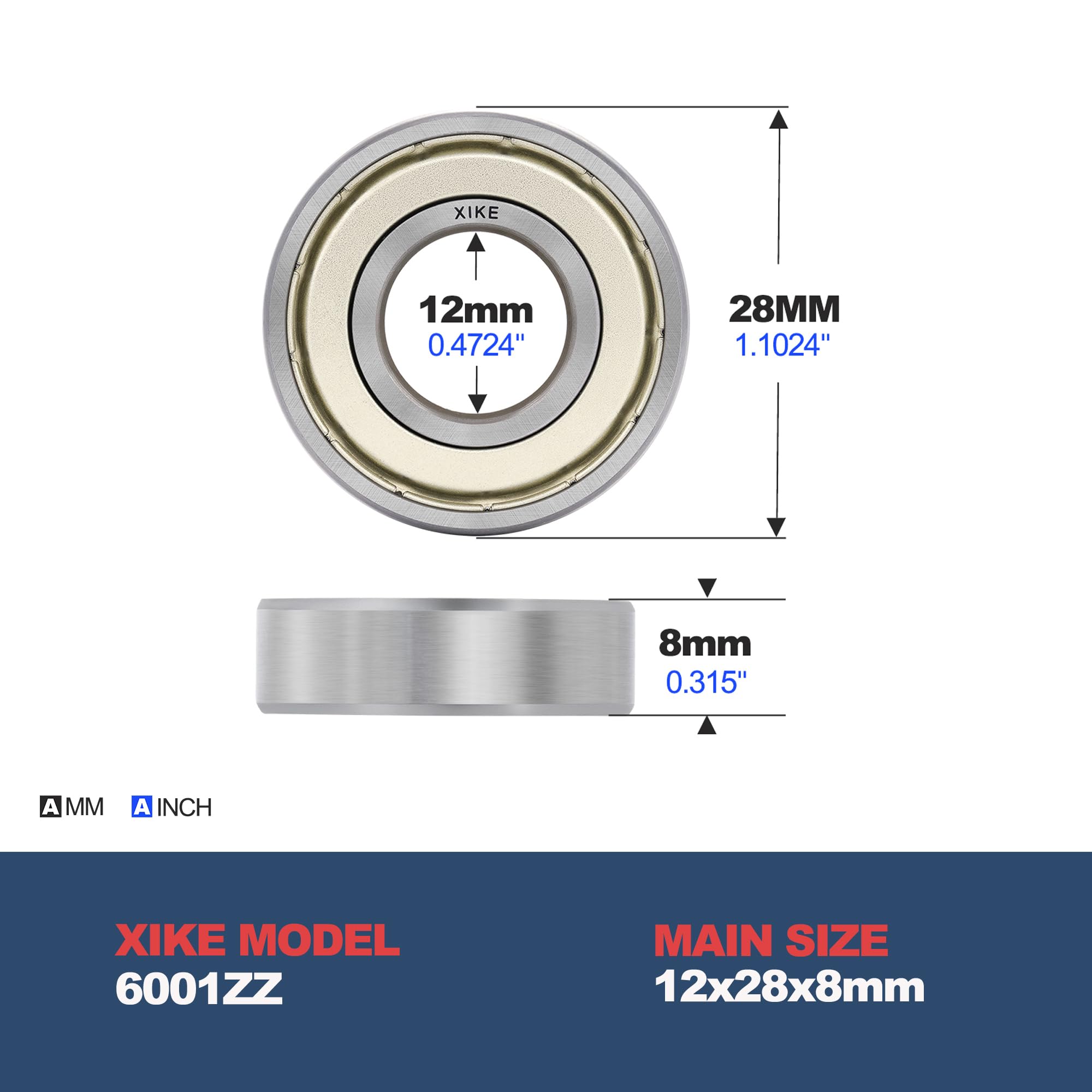 Roulements à Billes 6002ZZ XiKe 15x32x9mm - Acier Chromé Scellés Double Joint (Pack De 2)