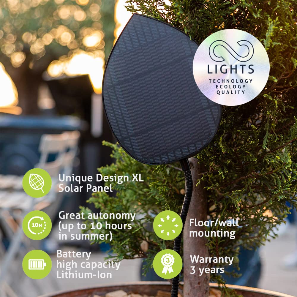 GuirLED - Solarlichterkette IP55-16 LED 7,5 m - Solar & Wasserdicht Premium-Lichterkette - 100% autonom - Photovoltaikfolie XL - Lithium-Batterie 4000 mAh - White Edition