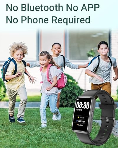 Miniatura 2 de HUAKUA IP68 - Reloj de fitness para hombres, mujeres y niños, sin Bluetooth, sin aplicación, sin necesidad de teléfono, impermeable, pantalla táctil