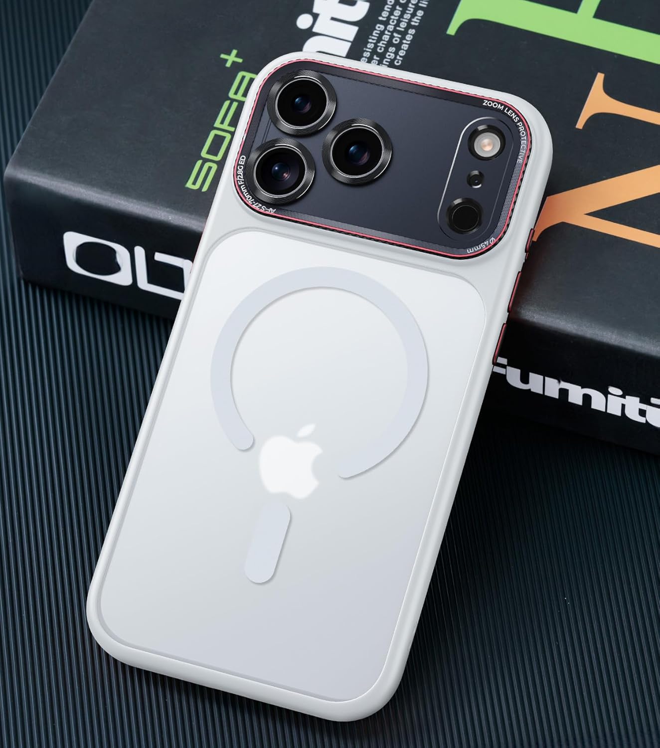 Magnetic for iPhone Pro Max Case with Integrated Camera Protection, Seamless Work with Military Grade Shockproof Covered Camera Control Button Case for iPhone Pro Max 6.9', White