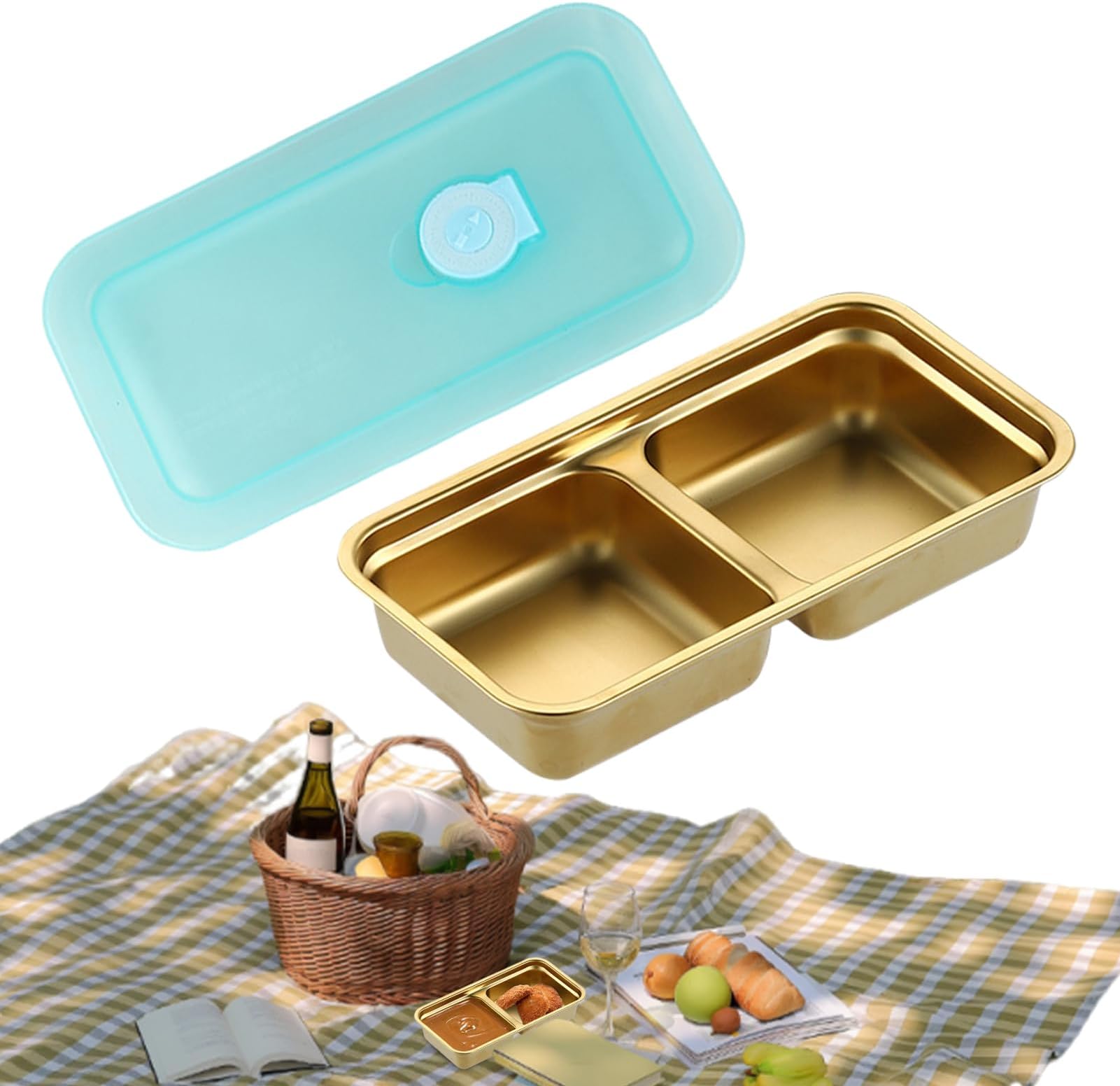 Stainless Steel Food Container, Snack Packaging Storage Bin, Leak Resistant Lidded Case with Compact Design, Kitchen Accessory for Daycare and Picnics, Snack Box with Durable Build, Storage Container