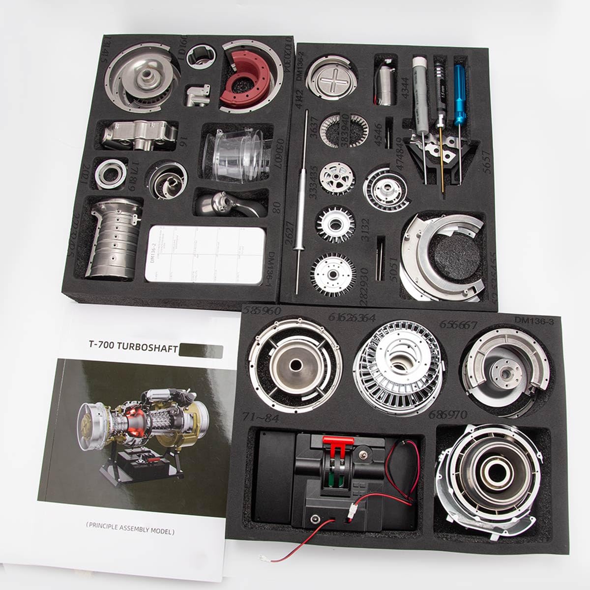 ToyGhillied Skymechman - Kit de construcción de avión (1/4 de metal, simulación de metal, modelo de motor de helicóptero militar, kit de motor de avión, kit de educación científica para adultos, kit