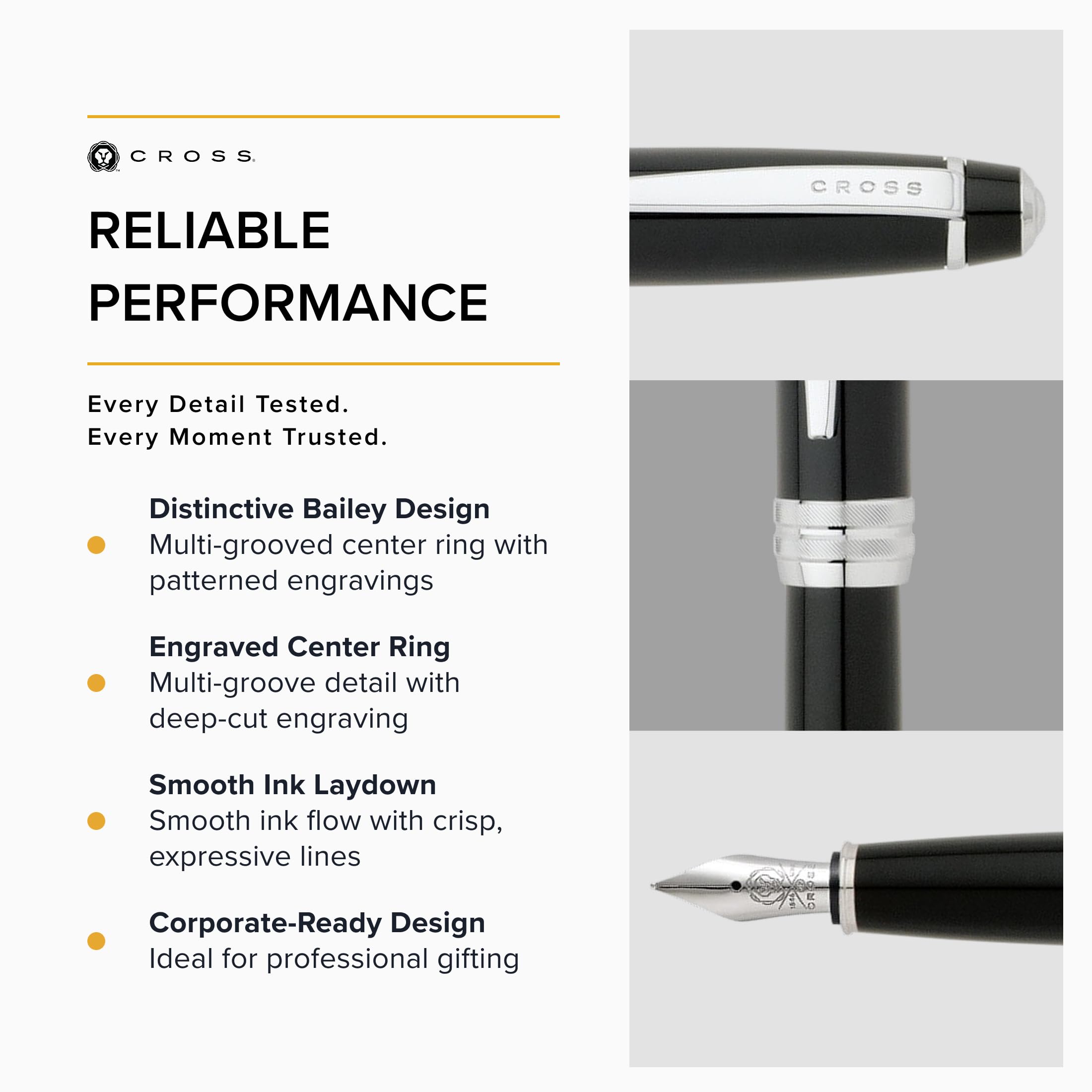 Amazon | Cross Bailey Black Lacquer Fountain Pen Gift Set incl