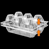 Vista 4 de HOIGON Paquete de 120 cajas de huevos de 6 unidades, apilables, media docena de huevos a granel para cocina, refrigerador, mercado, almacenamiento