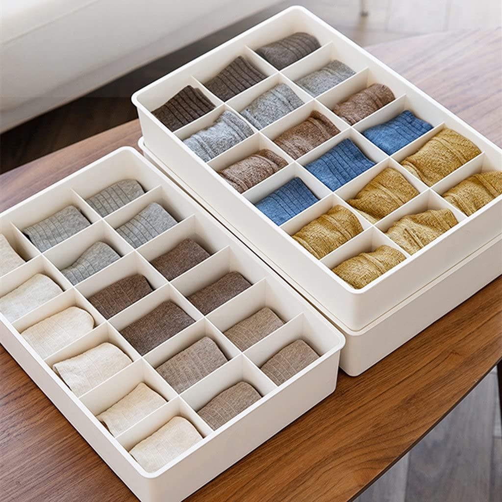 Organizer per cassetti Regolabili con divisori Personalizzabili in plastica Resistente impilabile per Biancheria Intima Artigianato Vestiti per Bambini Ufficio