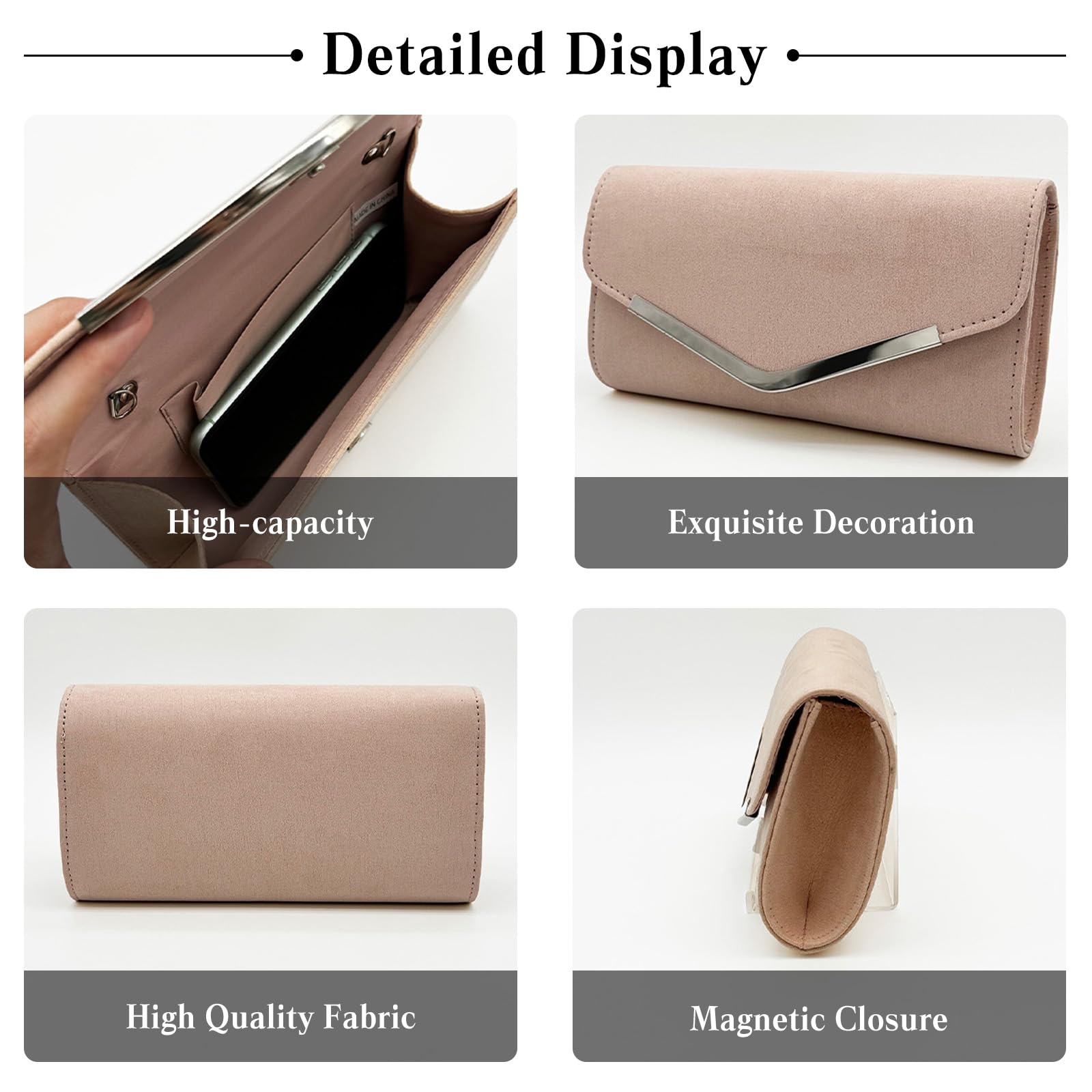 CORIOS Pochette da Donna Clutch con Paillettes Borsetta da Sera Pochette Piccolo con Catena Borsa Sposa Bling Elegante Borsa a Tracolla a Spalla per Cerimonia Festa Ballo Cocktail