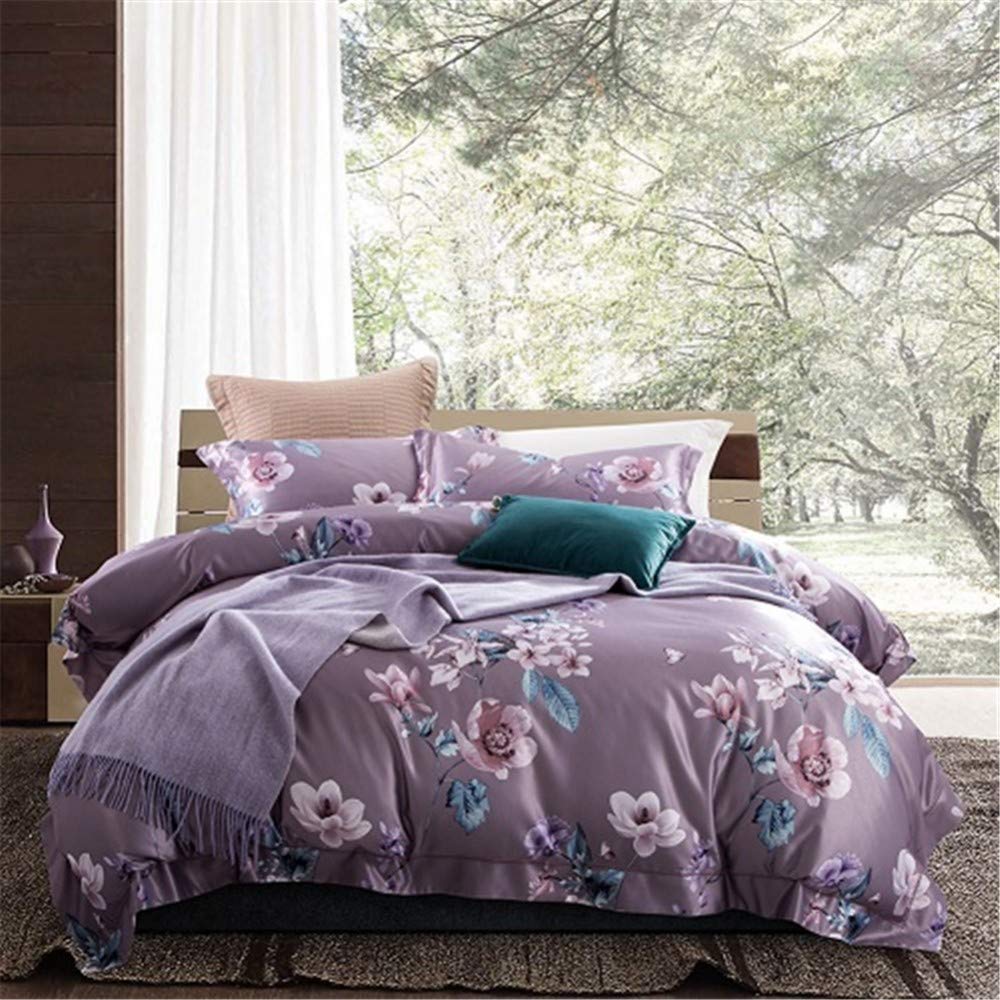 Ensemble de literie en coton égyptien de luxe vert boho pour lit King