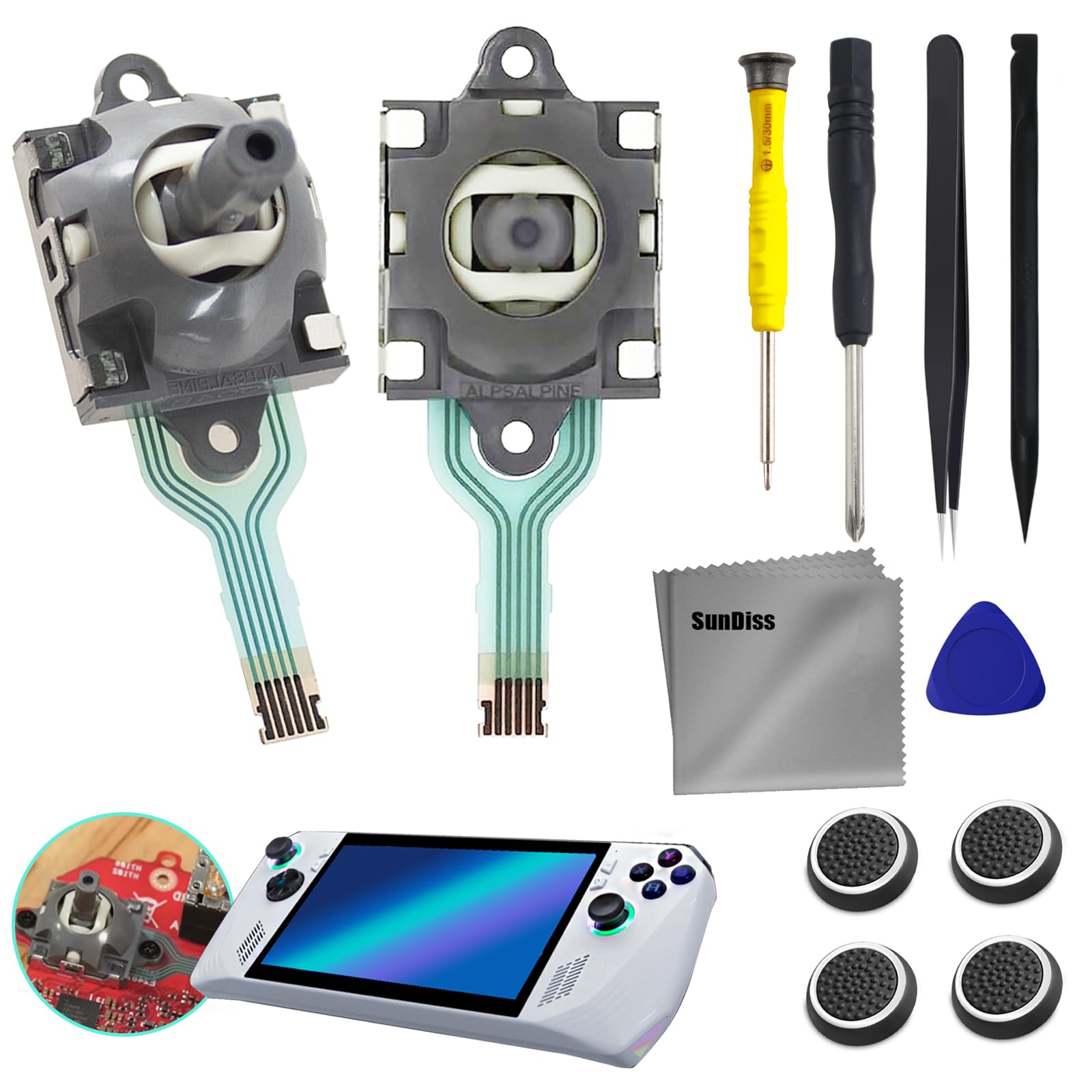 1 PCS - Joystick Replacement for Asus ROG Ally RC71L,GPD win3 Windows 10 Handheld Laptop Thumb Sticks Joystick Replace Accessories with Repair Tools (2PCS)-image-5