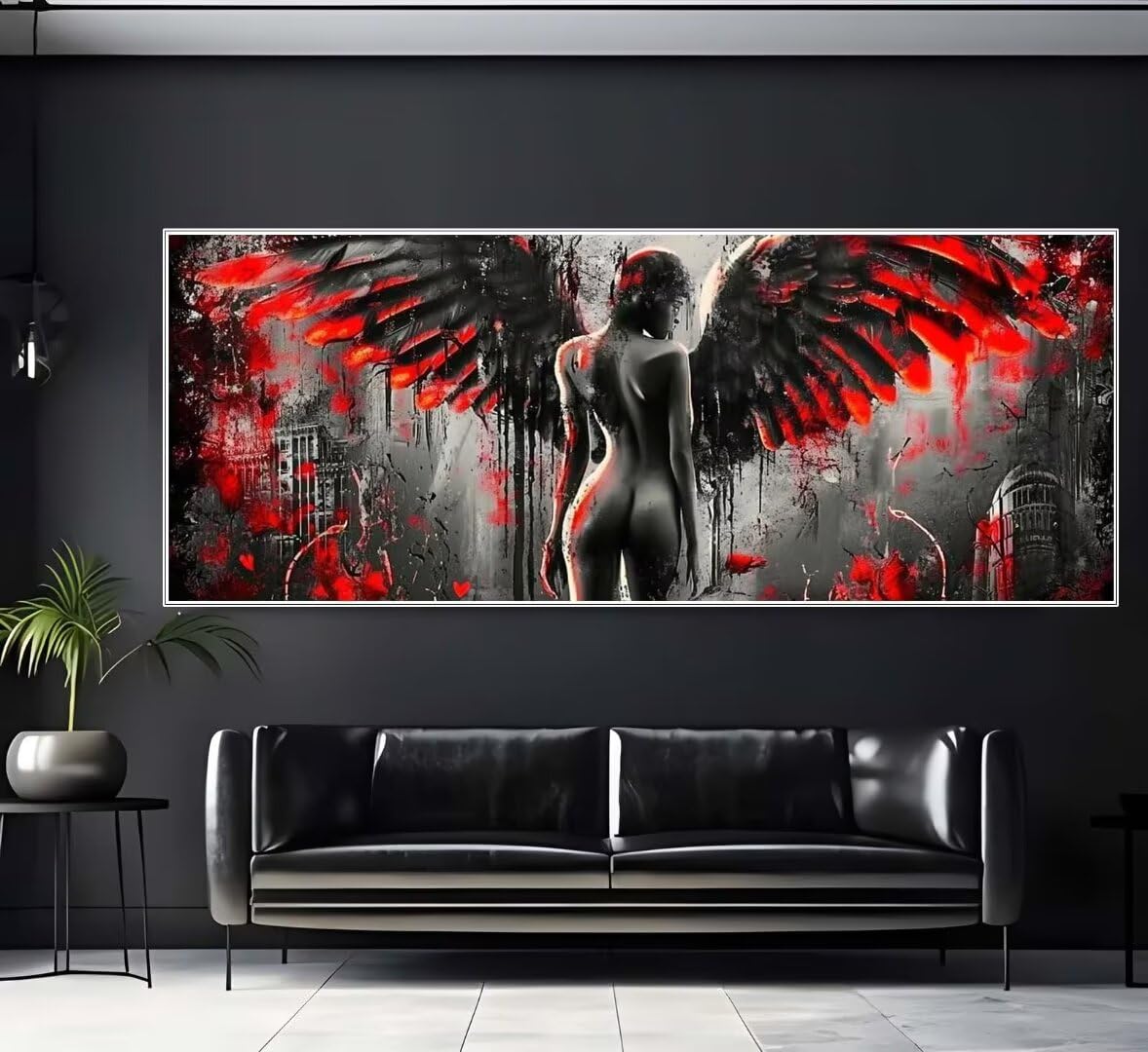Diamond Painting Malen Nach Zahlen Erwachsene, Engel Flügel Diamond Painting Erwachsene, DIY Diamant Painting Bilder Kinder, 5D Daiming Panting Crystal Craft, Room Wanddekoration Gifts 60x180 cm-e179