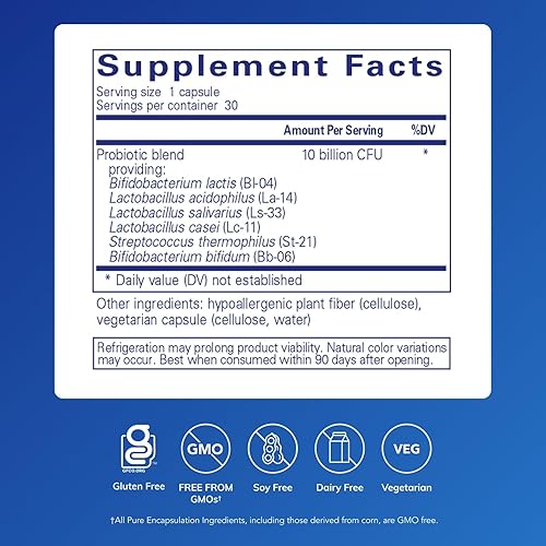 Miniatura 9 de Pure Encapsulations Probiótico GI  Probiótico estable para la salud ósea masa corporal magra salud intestinal y apoyo gastrointestinal  60 cápsulas