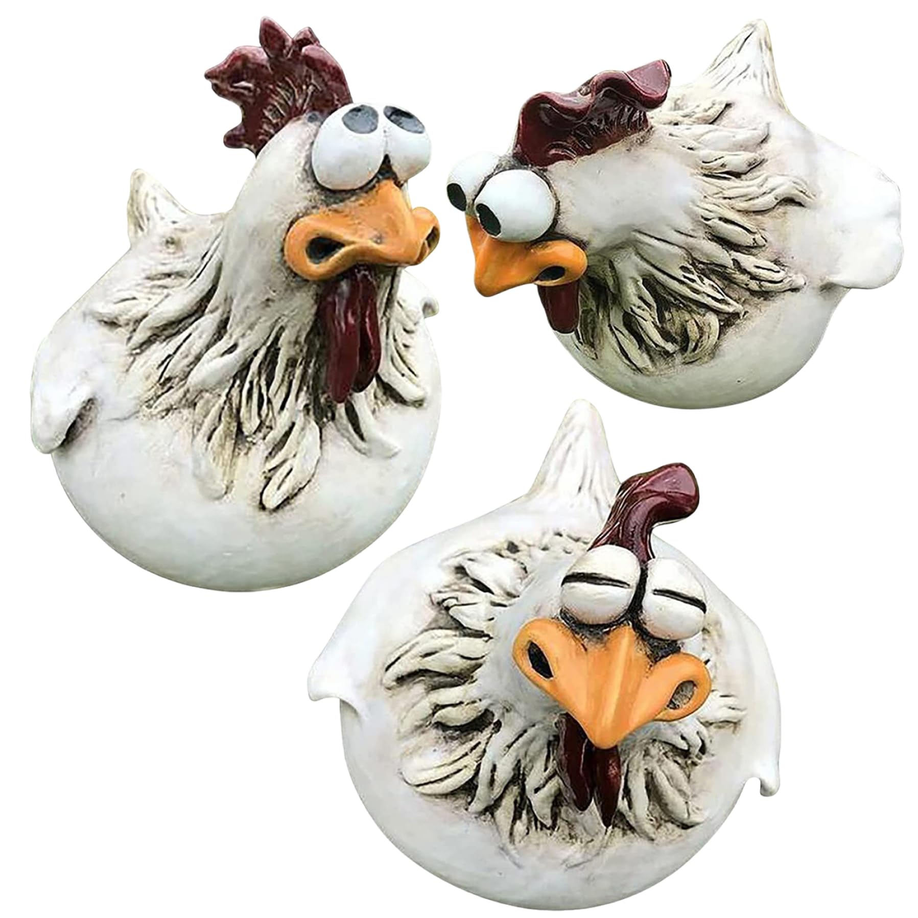Muzrunq Chicken Statue, Cute Resin Fence Decor, Funny Outdoor Decor for Home, Garden, Farm, Patio, Backyard.