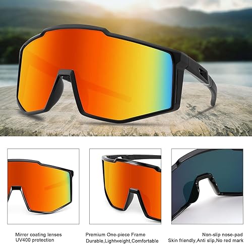 Miniatura 3 de Karsaer Vision - Gafas de sol deportivas envolventes con visera de los años 80, lentes de sol de béisbol para jóvenes, niños, adolescentes, niños y
