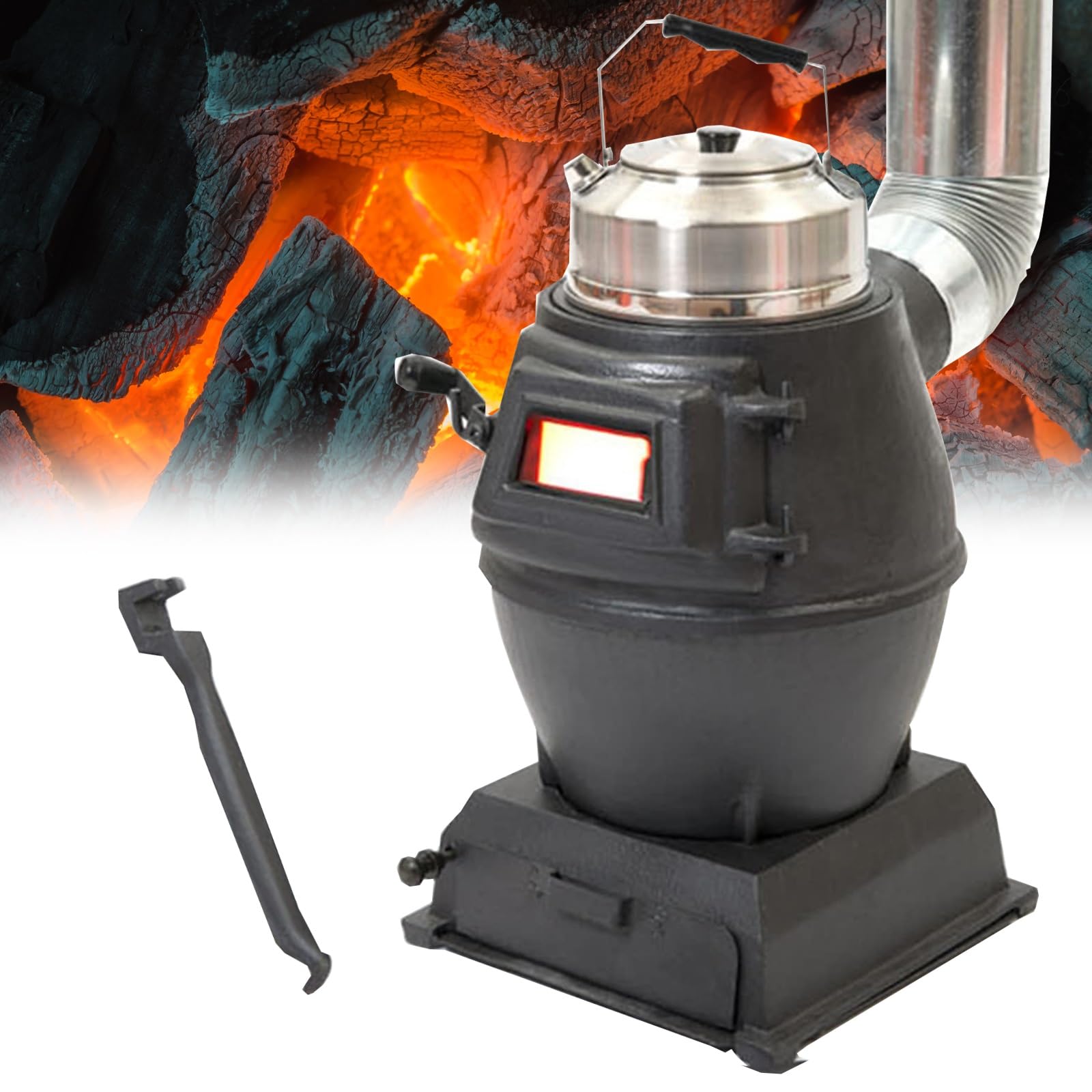 Poêle à bois camping mini réchaud charbon fer multi-usage chauffage tente