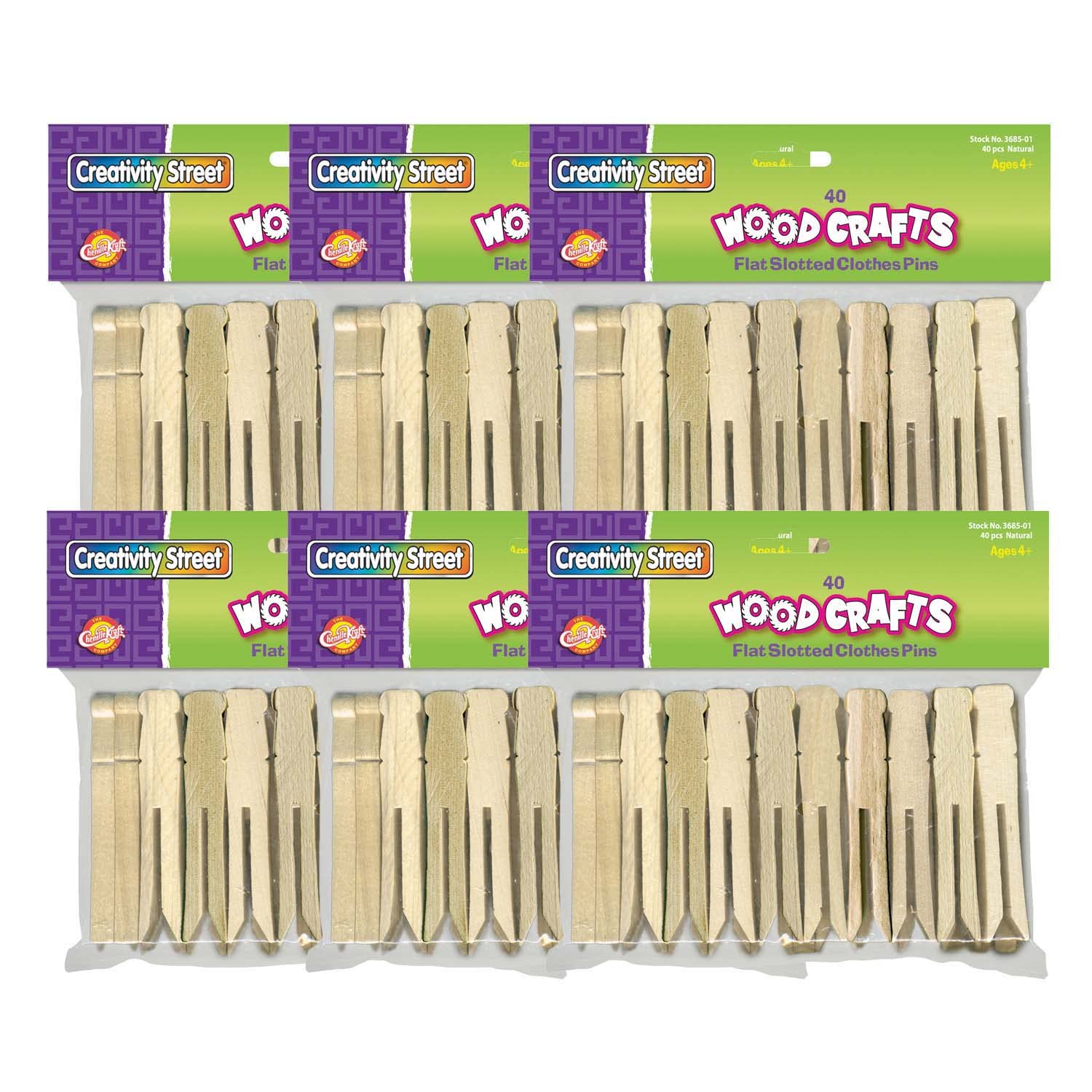 DIXON TICONDEROGA CO - PACON Creativity Street Flat Slotted Clothespins, Natural, 3.75