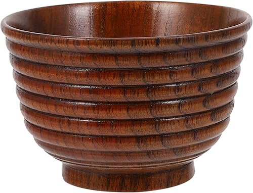 Zerodeko Tazón de madera de flor de cerezo Tazón de arroz japonés Tazón de almacenamiento de verduras Recipiente de verduras Recipiente de madera