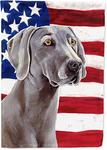 Miniatura 207 de Caroline's Treasures SS4017GF Bandera de Estados Unidos con Bulldog Inglés para jardín, bandera decorativa para patio exterior, patio, parterres,