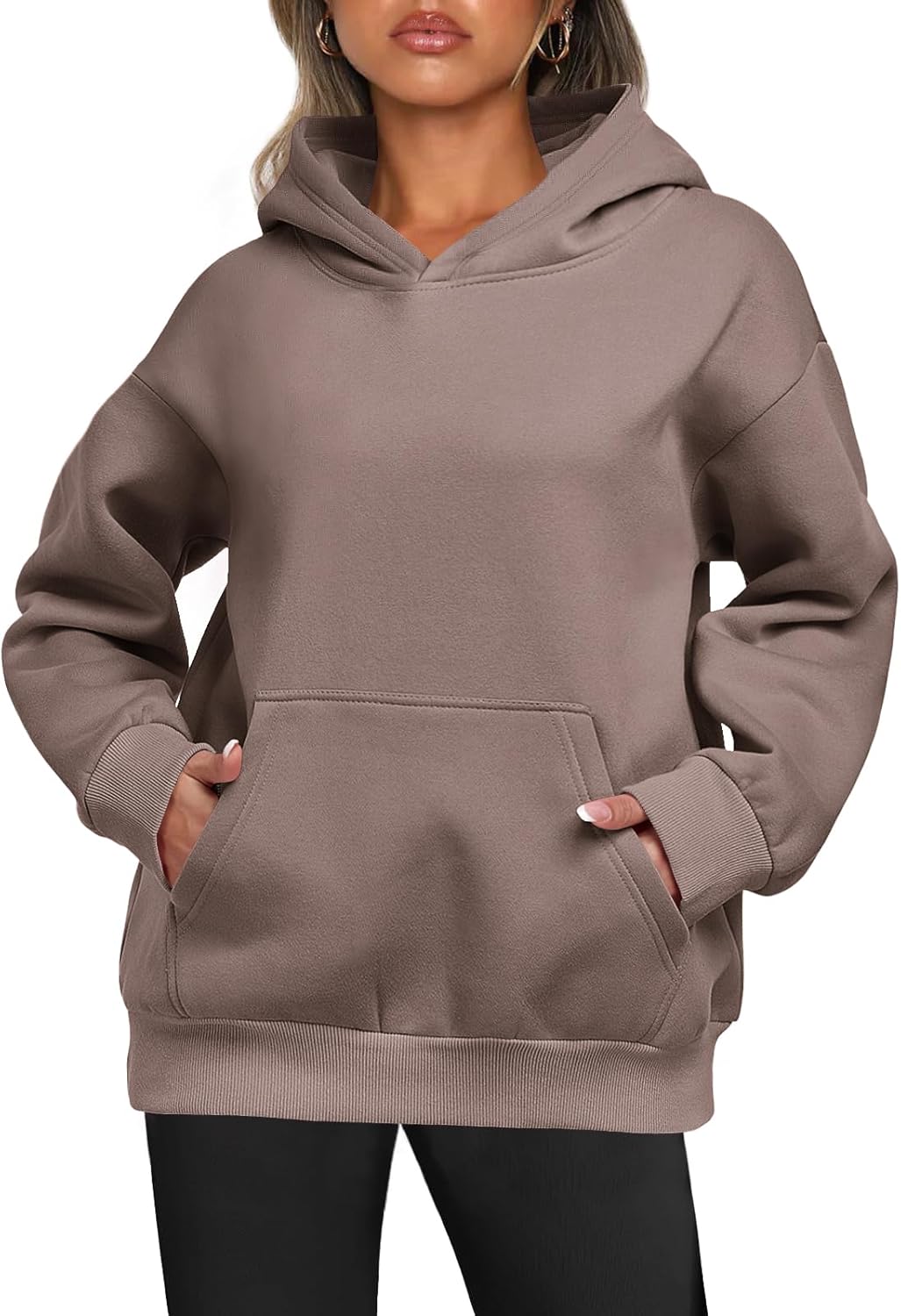 Sweat à Capuche Femme Oversized Polaire - Manches Longues, Avec Poche Kangourou | Confort Chaud Pour Automne-hiver