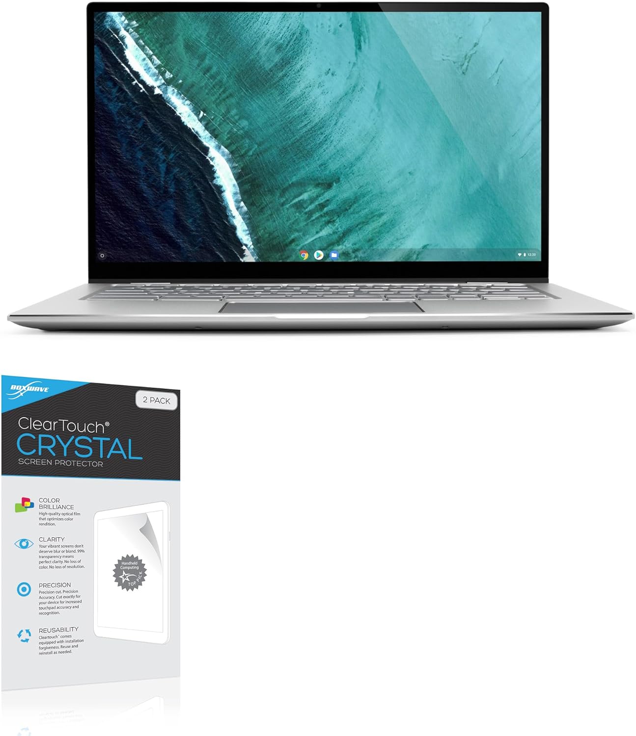 BoxWave Screen Protector Compatible with ASUS Chromebook Flip C434 - ClearTouch Crystal (2-Pack), HD Film Skin - Shields from Scratches