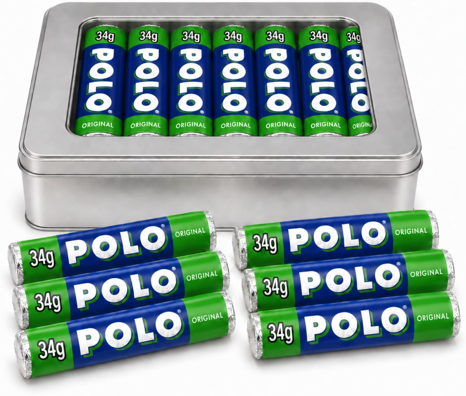 Polo Mints Original Sweets 16 x 34g TinTastic Gift Set with Reusable Tin