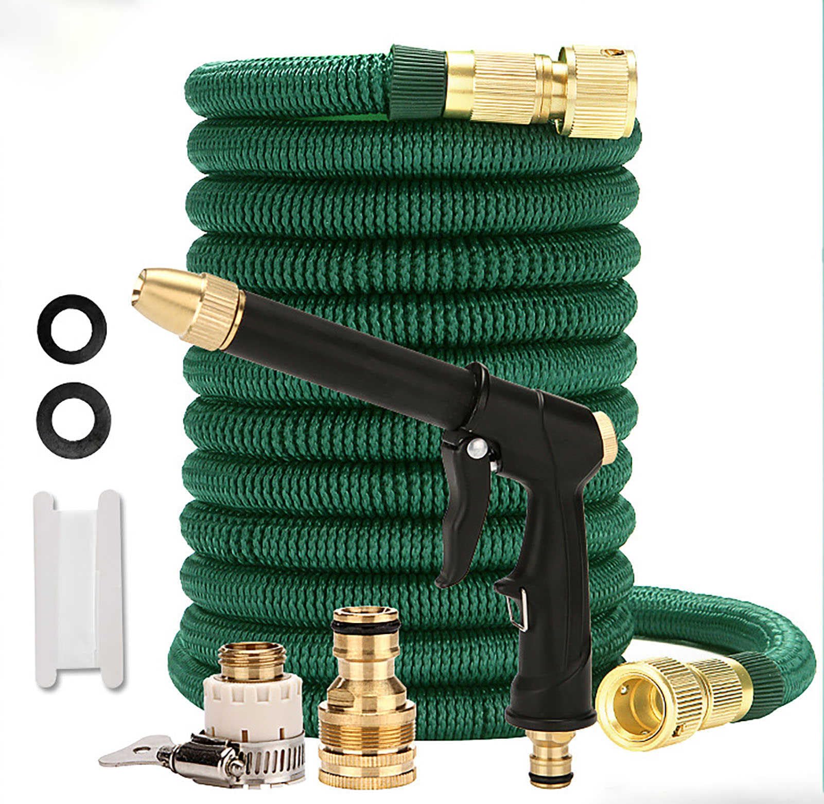 Tubo Da Giardino In TPE 30,5 M, Leggero E Anti-Strangolamento, Raccordo In Ottone 1,9 Cm | Pressione, Adatto Ad Acqua Potabile, Nero