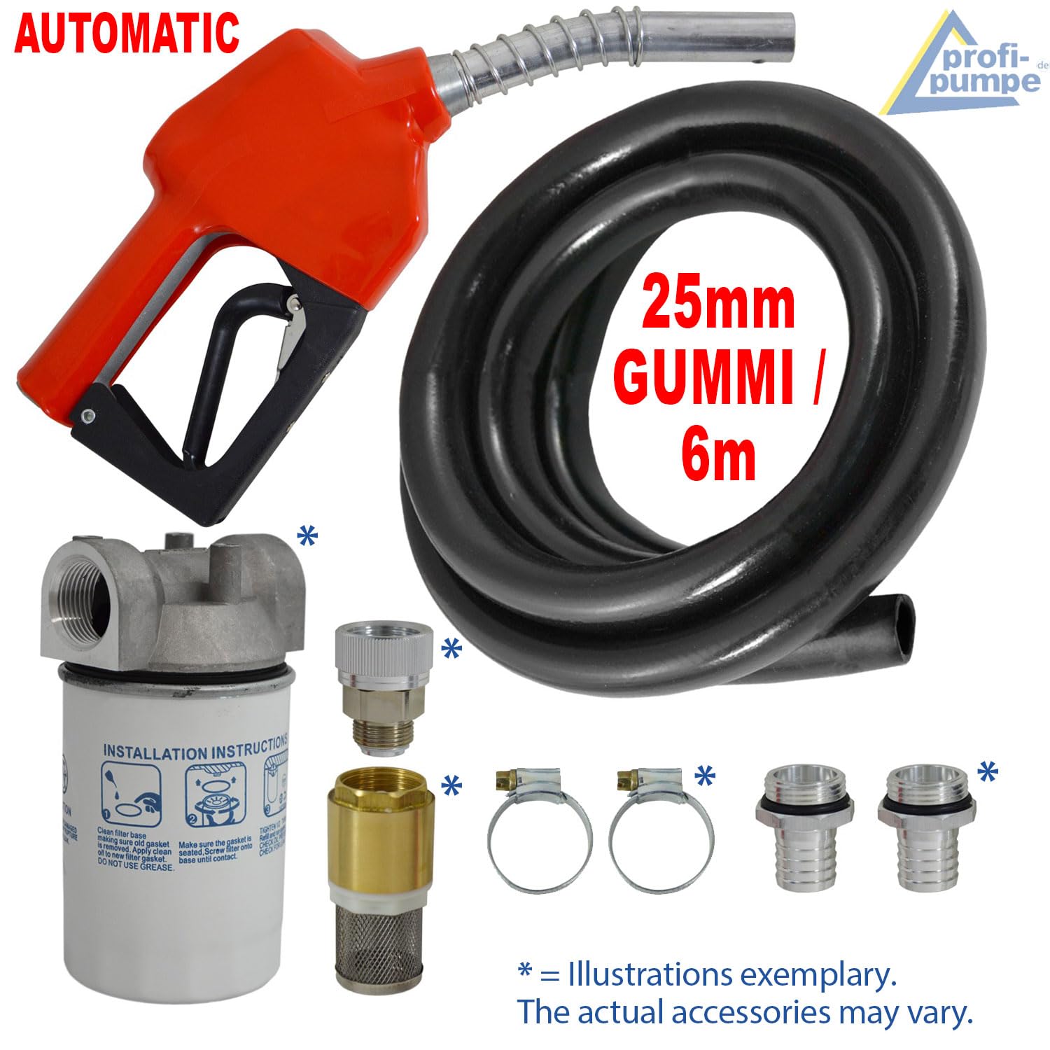 Dieselpumpe Ölpumpe Biodiesel Heizölpumpe 230V, JETZT MIT EXTRA-Ersparnis! BIODIESEL KRAFTSTOFFPUMPE 230V Elektro FASS-Pumpe mit Schlauch, Diesel-Vorfilter mit austauschbarem Filtereinsatz