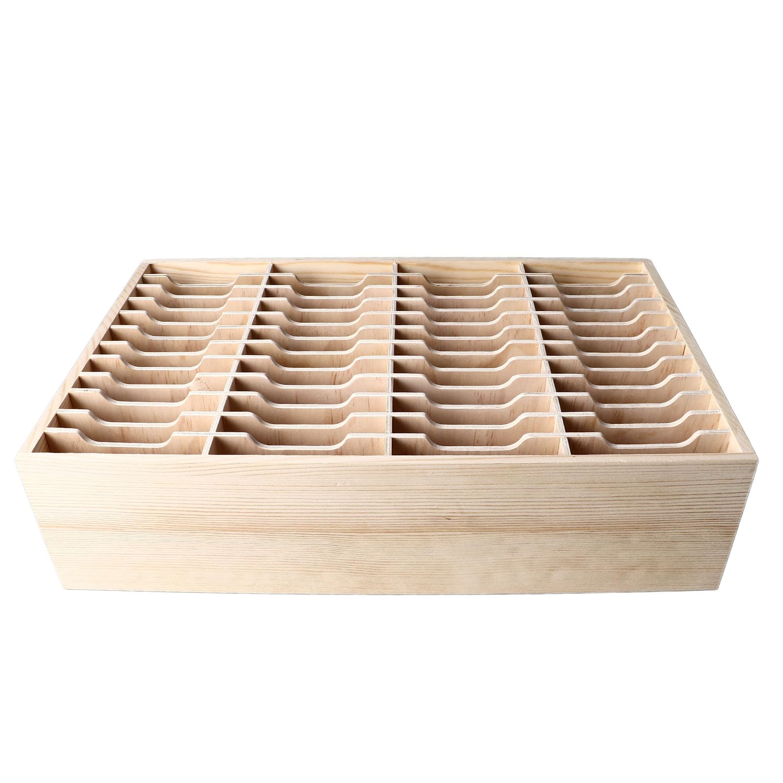 Scatola Porta Cellulare Organizer in Legno di Grande capacità 48 Scomparti per Casa, Ufficio, Classe, Legno di Pino Premium