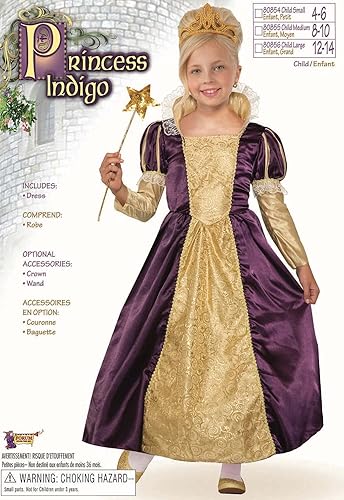 Miniatura 2 de Rubie's Disfraz de princesa índigo para niños, talla M