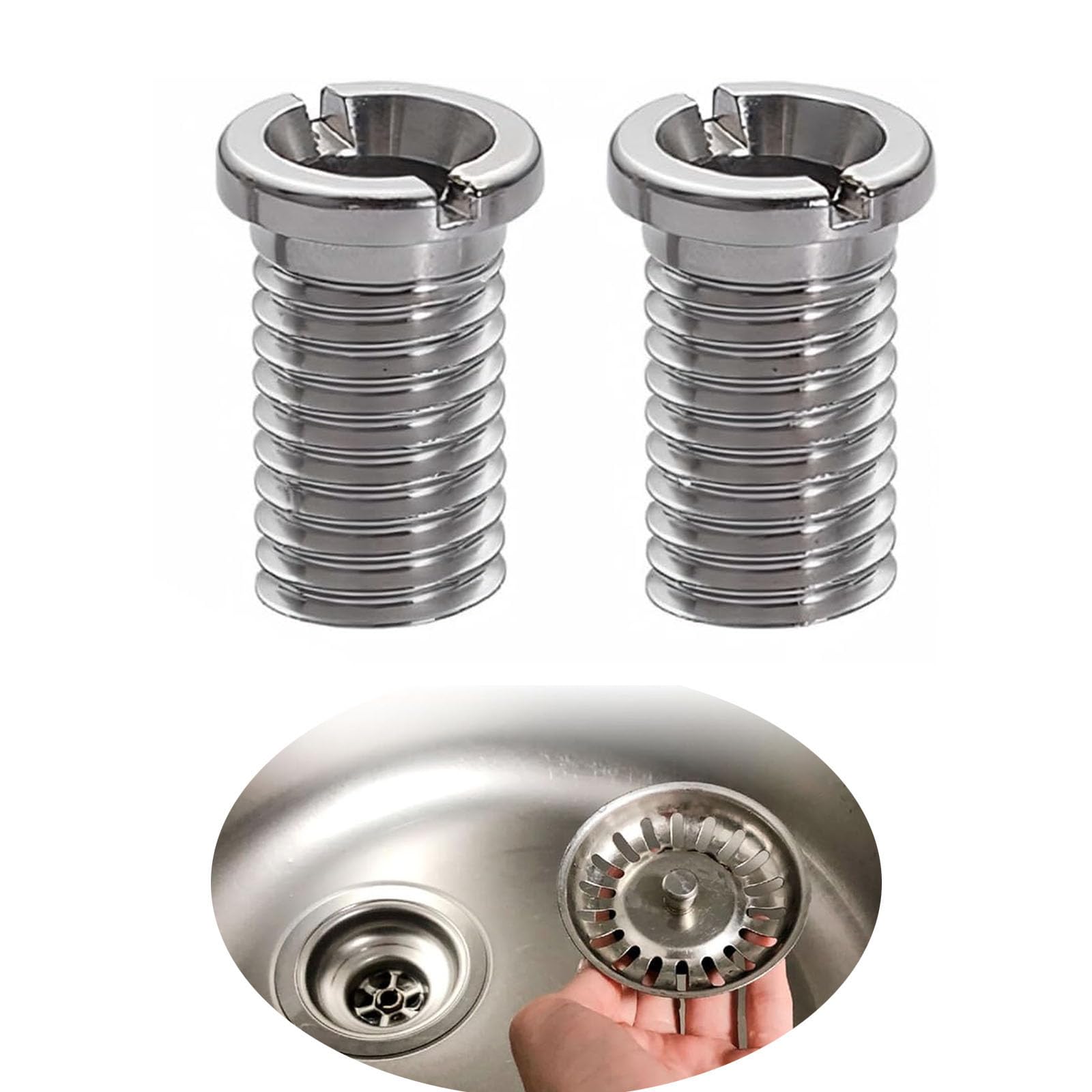 NIYATA 2 Stück Hohlschraube Spüle M12x25mm, Hohlschraube Spüle Blanco,Hohlschraube für Siebkorbventile,Küchenspüle Korbschraube,für Waschbecken,Siebkorb,Küche