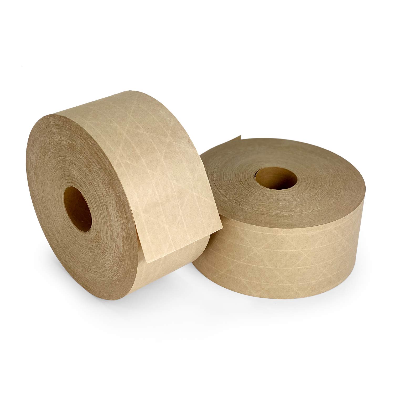 IDL Packaging cinta reforzada activada por agua (engomada), 2.75 pulgadas x 450 pies, papel kraft