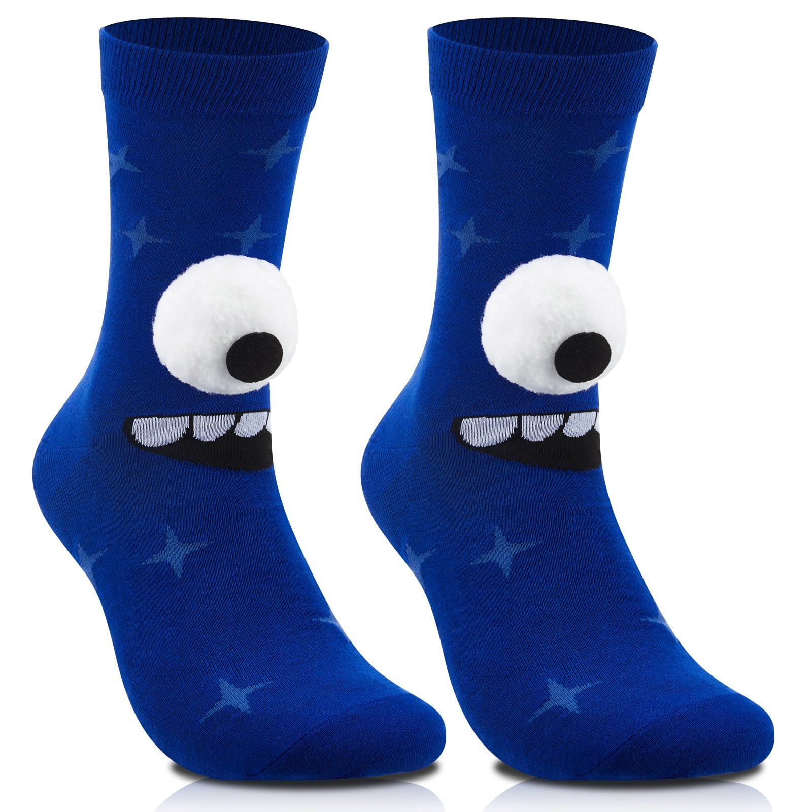 Jamntower Christmas Crazy Silly Socks Monster Wacky Funny 3D Eyes Novelty Fashion Cartoon Fuzzy Christmas Stockings Gifts