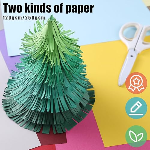 Miniatura 3 de Koogel 20 hojas de papel de cartulina de colores A4, papel de construcción colorido de 8.3 x 11.7 pulgadas, tarjeta de arte para manualidades,