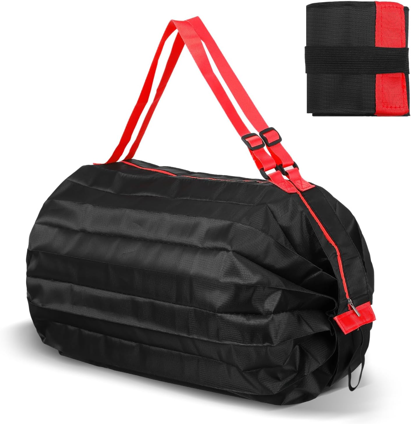 6 pcs Reusable Shopping Bag Foldable Grocery Storage Tote Bag Organ Style Fold Oxford Cloth Portable Duffle for Shopping - Image 5