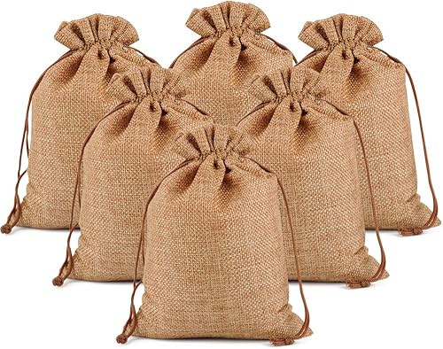 25, 50, 100 bolsas arpillera de regalo con cordón de lino, bolsas para joyería, bolsas arpillera de yute para boda, fiesta de cumpleaños, arte y