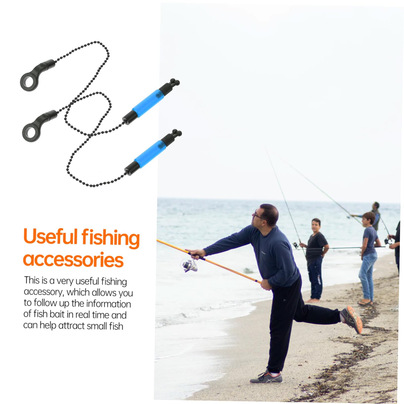 Mikikit 2Pcs Fishing Alarm Indicators Portable Bite Durable Angling Accessories for Easy Fishing Application Design for All Conditions