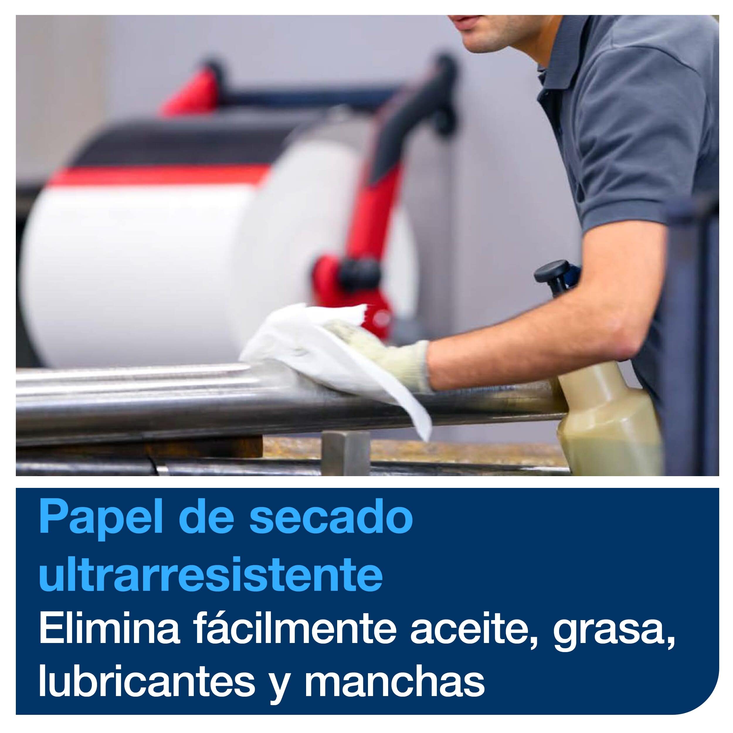 Tork 473382 Papel de secado ultrarresistente QuickDry/Premium / 1 capa/Papel multiuso compatible con los sistemas W1 y W2 / 2 bobinas x 117,3 m de largo/color blanco