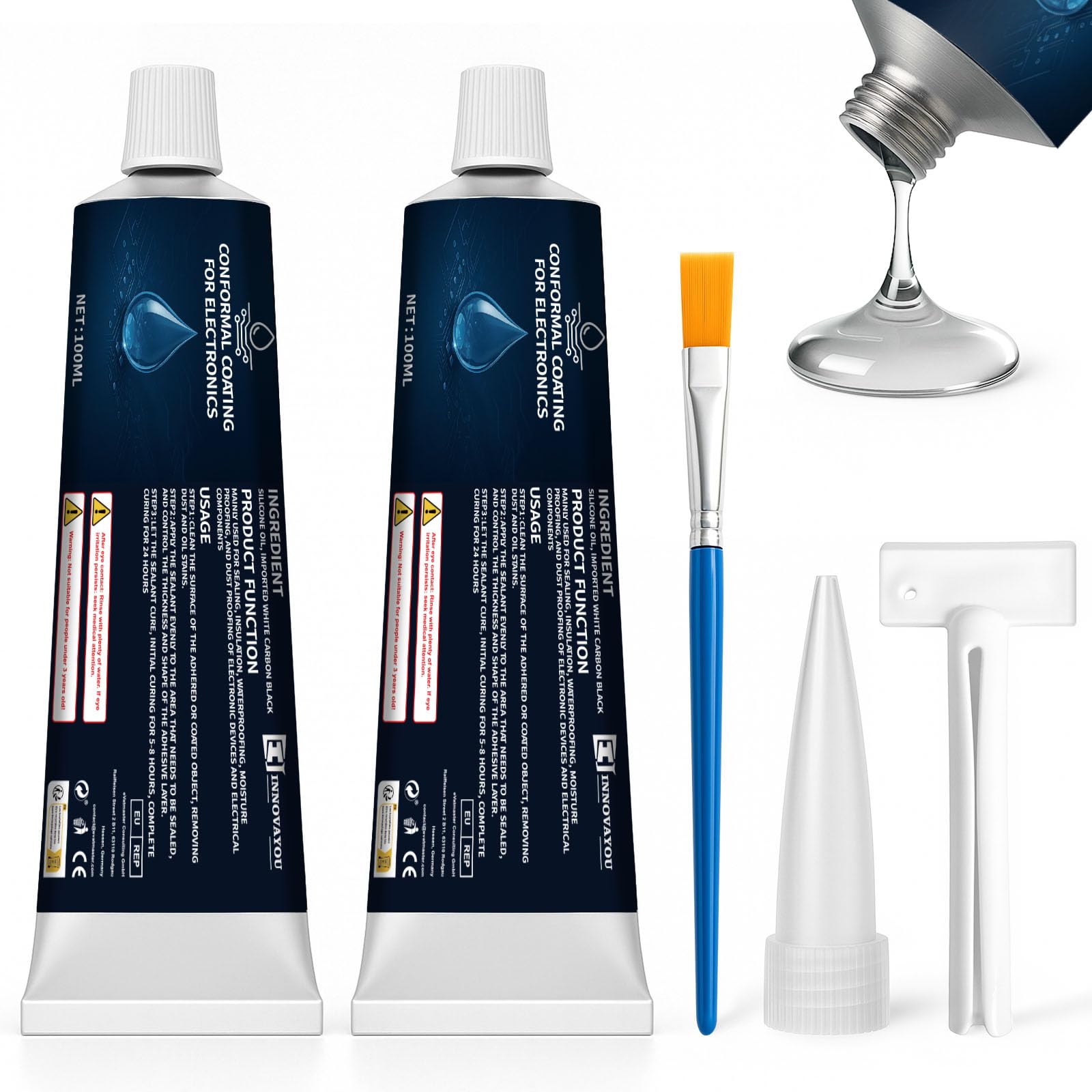 1DFAUL 200ml Conformal Coating for Electronics, Silicone Conformal Coating Insulating Sealant, Waterproof, Dust& Moisture Resistant, for Reliable