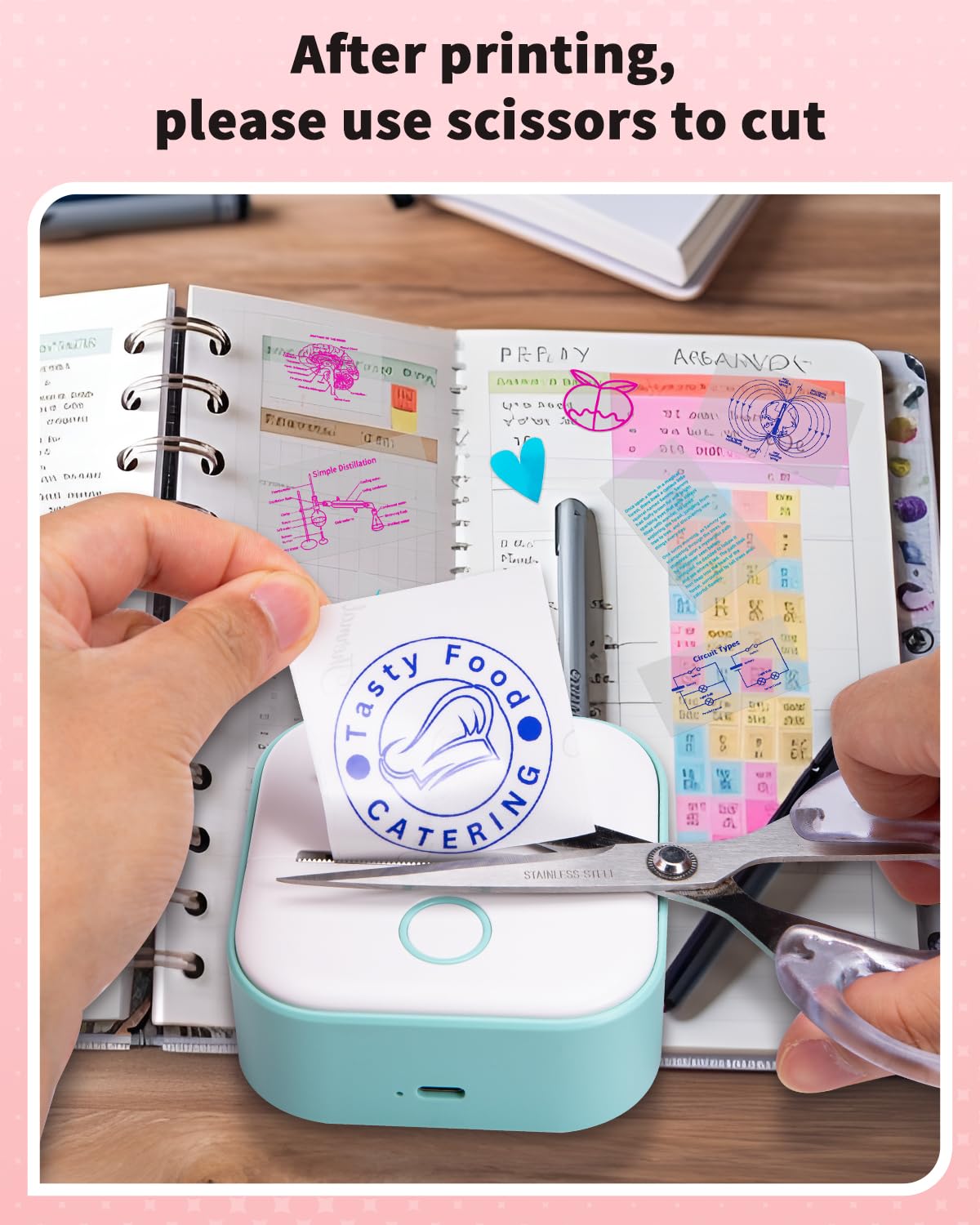 Memoking T02 Color Sticker Paper - Colorful Transparent Sticky T02 Mini Printer Sticker Paper Refill, 50 mm x 3.5 m, Keep for 20 yrs, for Journal Photo Study Notes, 3 Rolls - Image 6