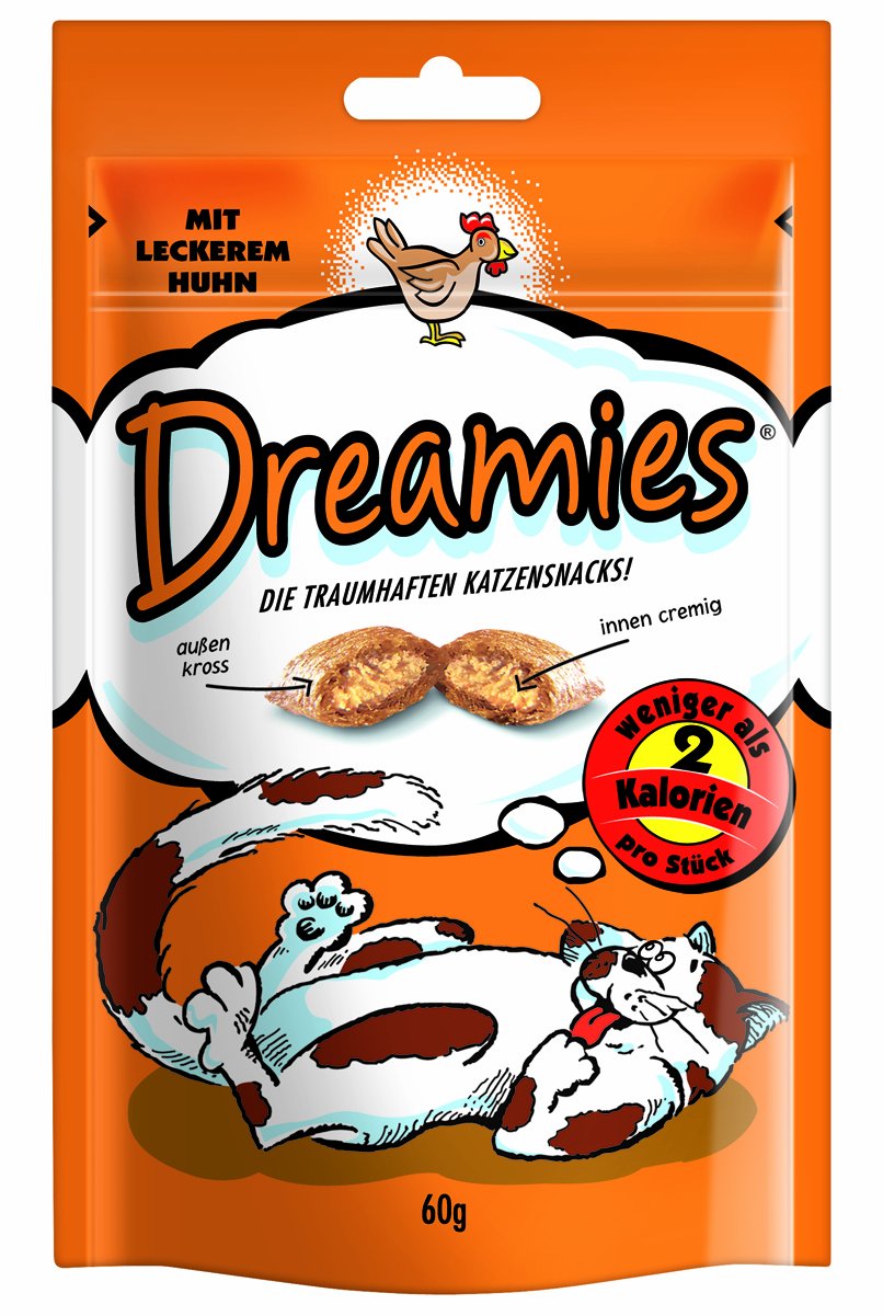 Dreamies Friandises pour chat au poulet, lot de 3 (3 x 60 g)