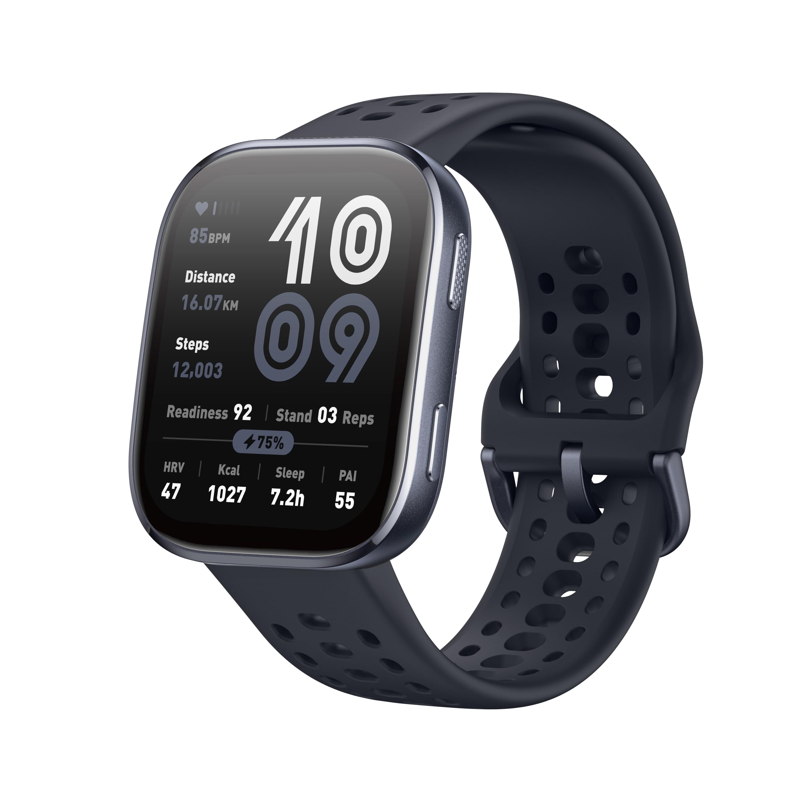 Amazfit Bip 6 スマートウォッチ 2000nit高輝度 GPS内蔵 オフラインマップ AIによる音声操作と睡眠/運動管理 心拍 睡眠 ストレス 健康管理 140+スポーツモード ナビゲーション ルートインポート 14日間バッテリー持続 (ブラック)商品画像