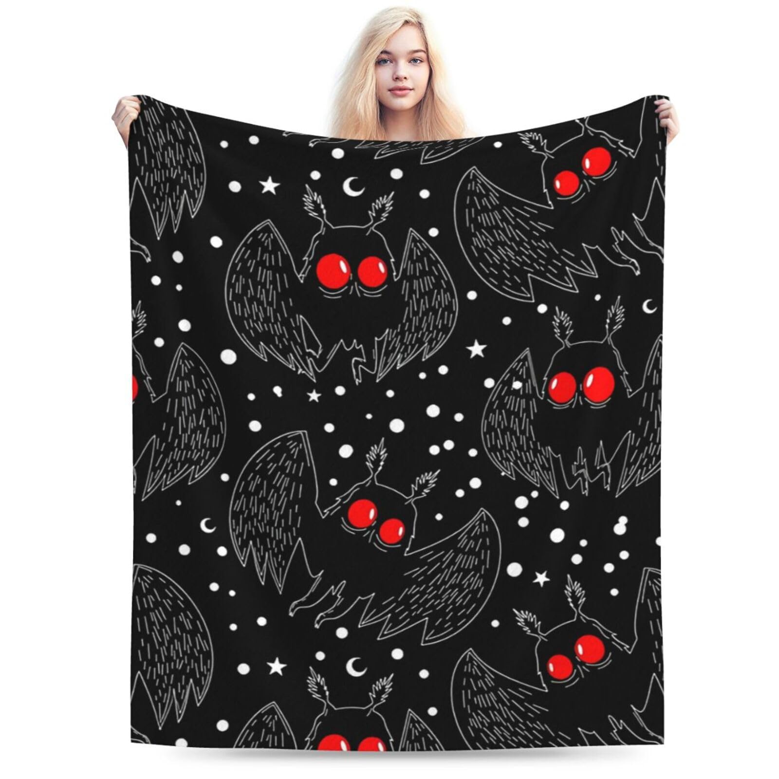 ATOurDealss Mothman Night Blanket Soft Cozy Fleece Throw Blanket Plush Lightweight Warm Fuzzy Flannel Blankets and Throws for Couch Sofa Bed 50"X40"