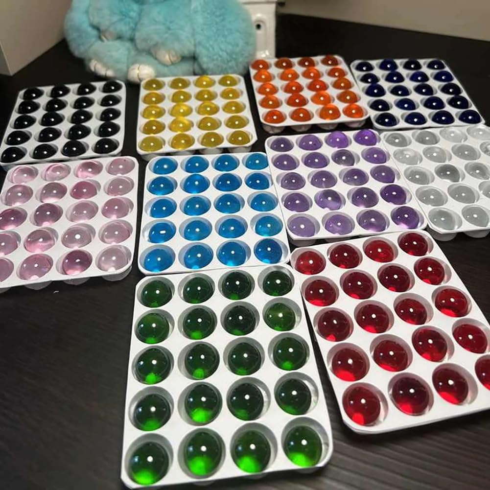 10PCS Boules décoratives de Couleur Unie, 15mm Billes de Verre Transparentes pour vases, Aquariums et décoration intérieure, Mixte