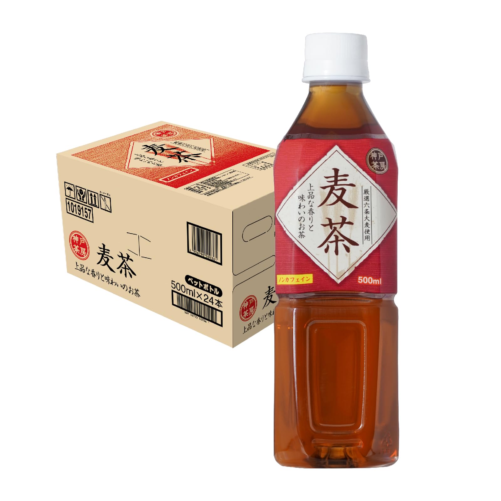 神戸茶房 麦茶 PET 500ml ×24本 [ 厳選六条大麦使用 ノンカフェイ…