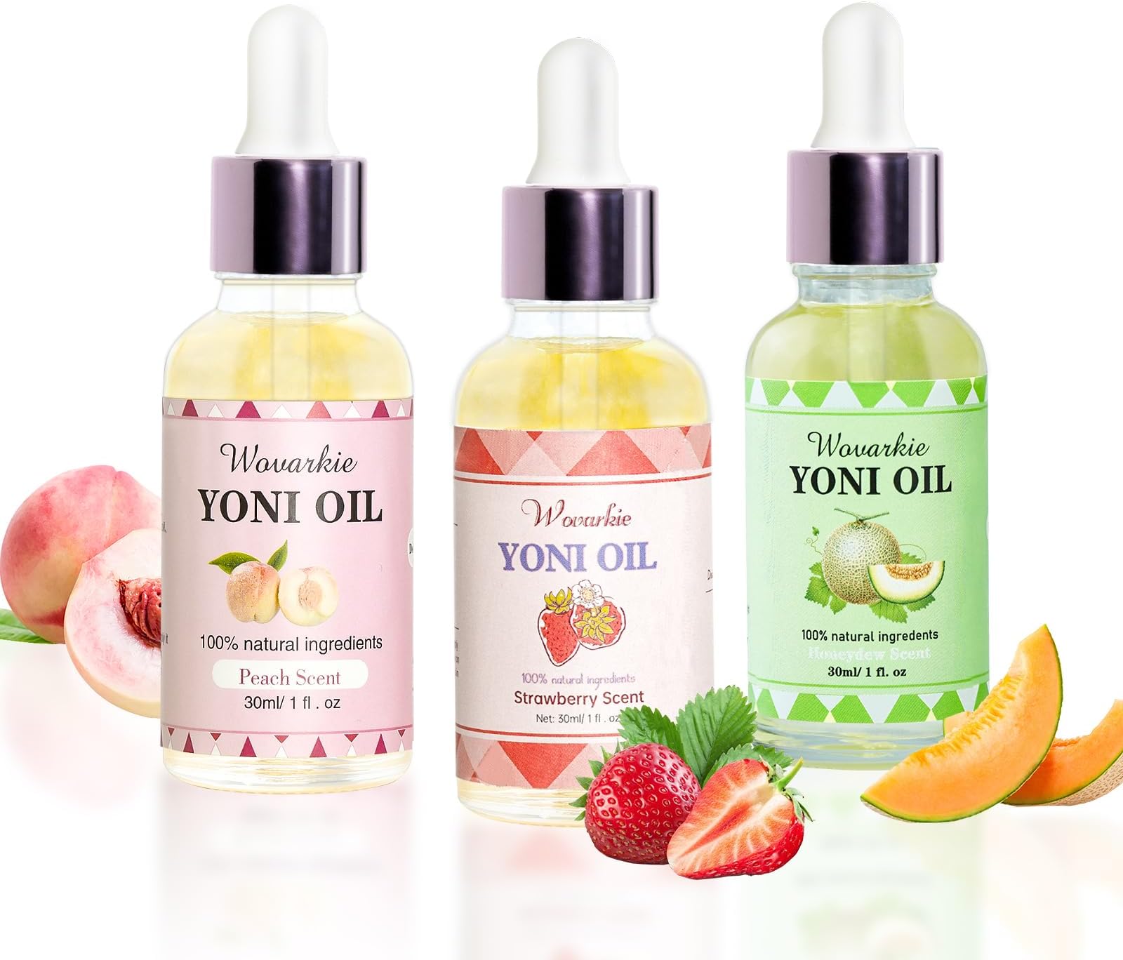 Yoni Oil for Women Set Of 3, 100% Natural Feminine Oil Deodorant for Women, Eliminates Odor and Ph Balanced, Feminine Serum Made with Pure Natural Essential Oils (1 fl oz/30 ml)