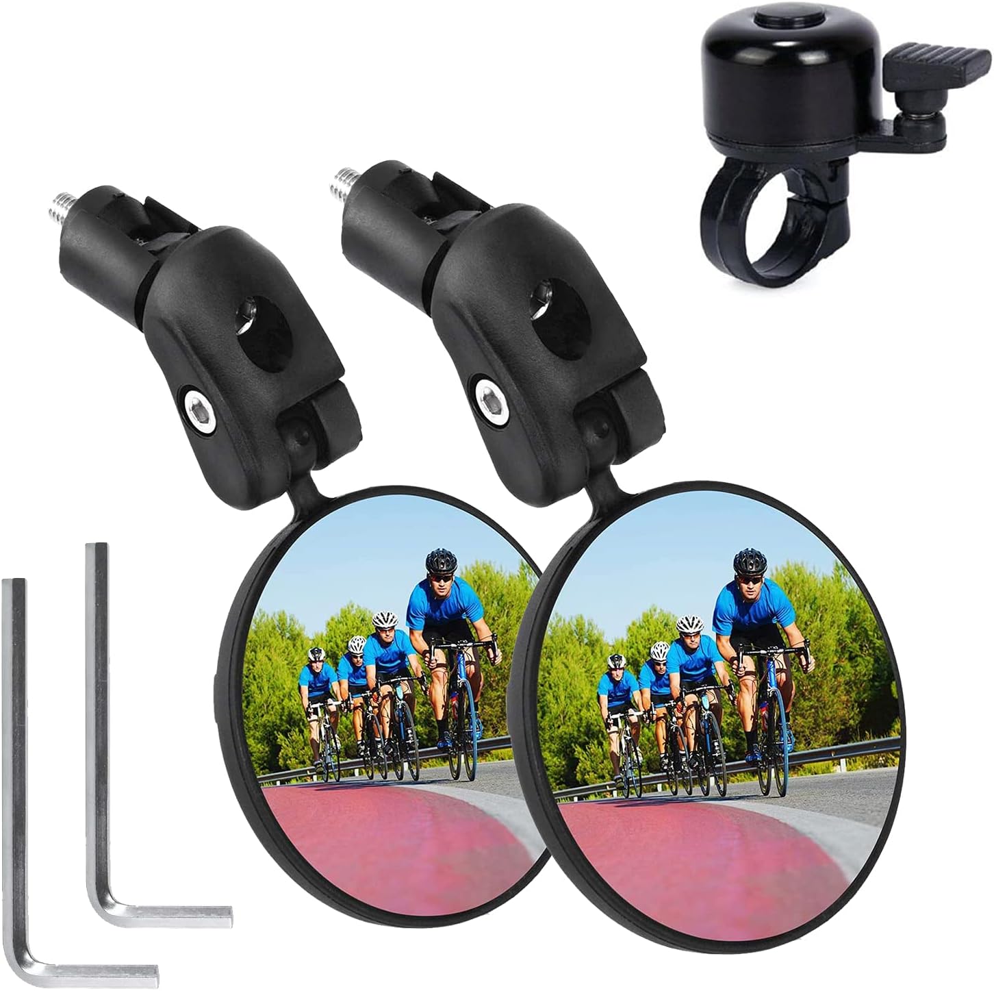Bike Mirror for Bar End, 2 Pack Bicycle Cycling Rear View Handlebar