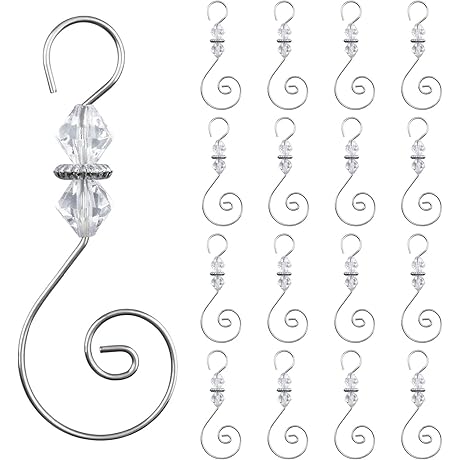 30-Piece S-Shaped Silver Ornament Hooks for Christmas Tree