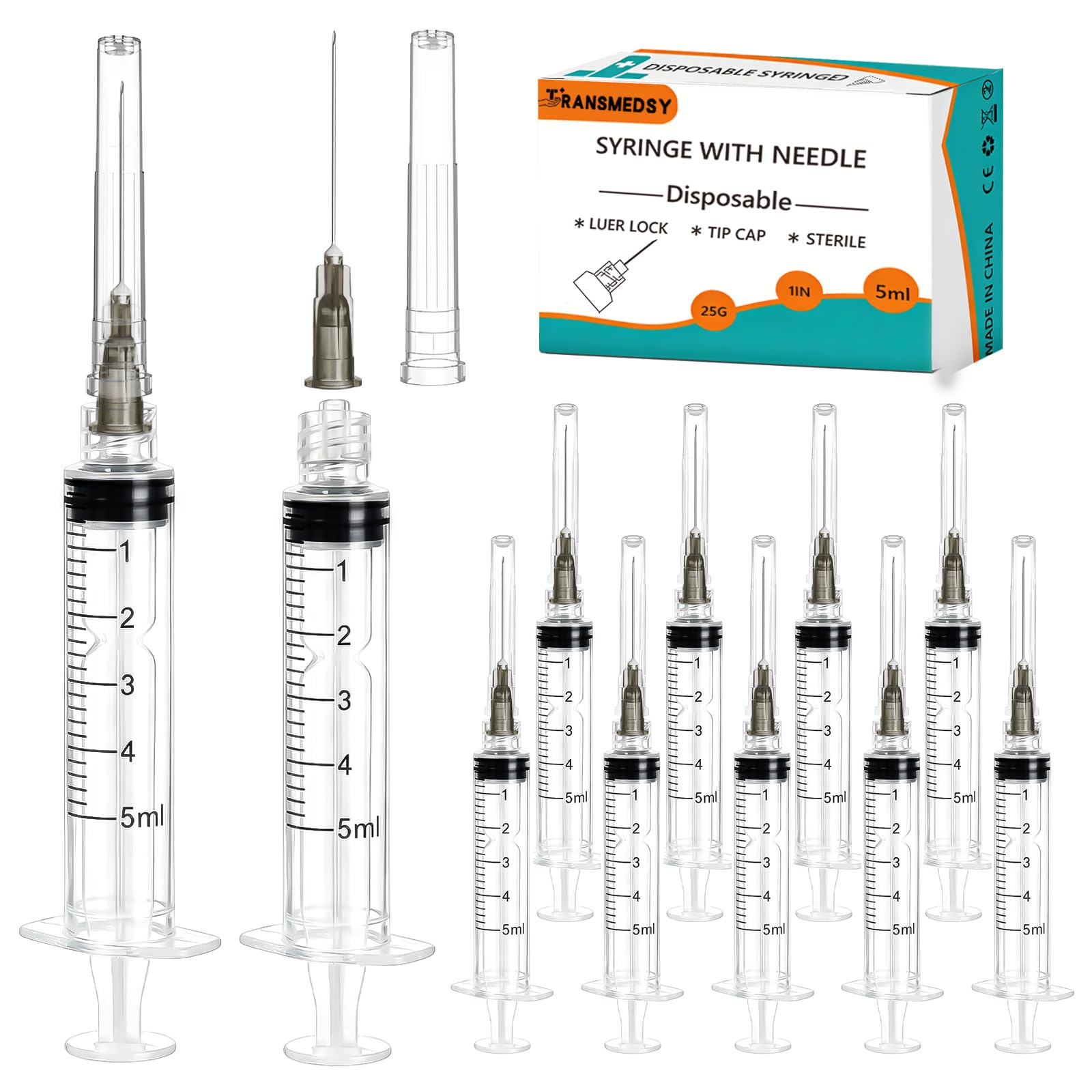 5ml Syringes with Needles - 50 Pack -9